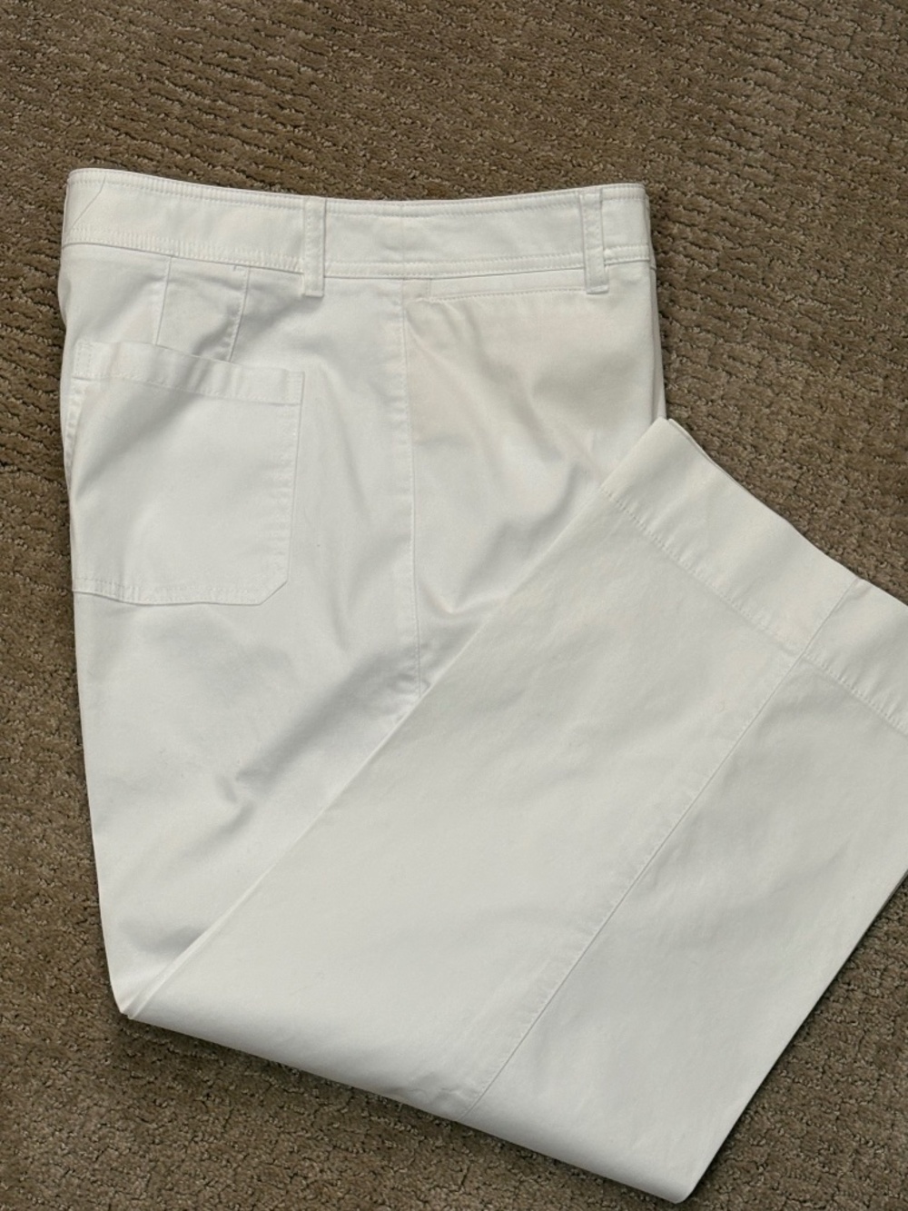 Talbots Wide Ankle Heritage Twill Pant, White, Size 8P 8 Petite, NWOT
